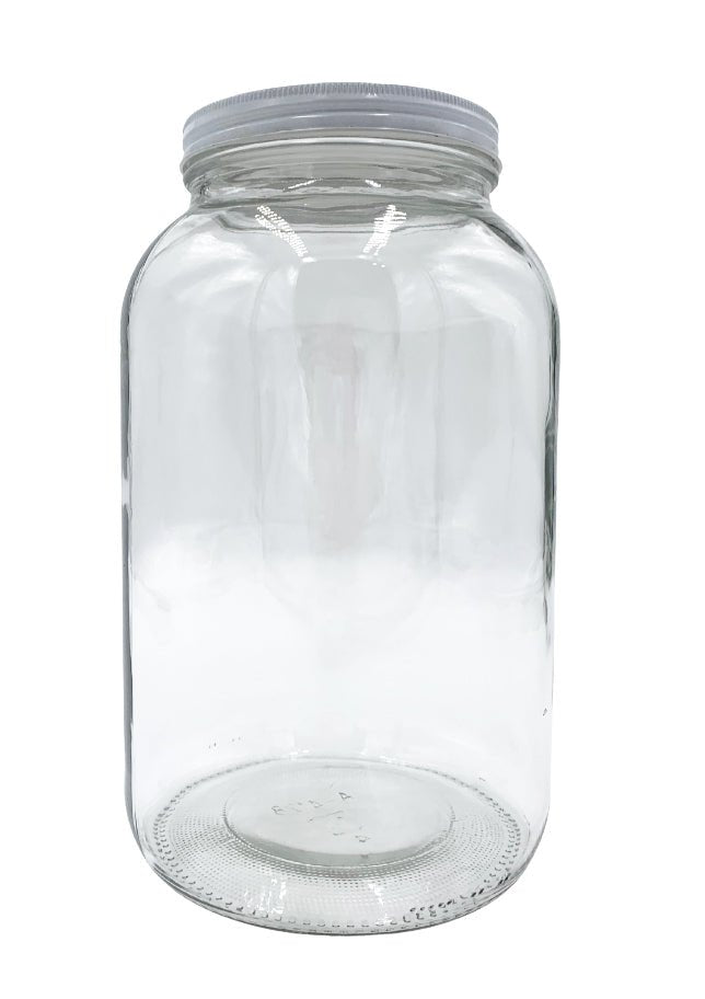 1-Gallon Clear Glass Large Jar Wide Mouth with Sturdy Classic Lid For  Storing