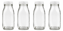 Load image into Gallery viewer, 12 Oz Glass Water Bottle Virtually Unbreakable with Thick Sides and 48mm Snap-On Cap

