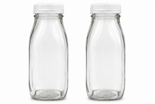 Load image into Gallery viewer, 12 Oz Glass Water Bottle Virtually Unbreakable with Thick Sides and 48mm Snap-On Cap
