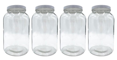 1 Gallon Glass Jars with Metal Lids (4 pack) - Better Beverage Bottles