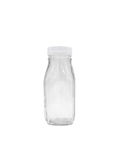  The Dairy Shoppe Heavy Glass Milk Bottles - Jugs with Lids and  Silicone Pour Spouts - Clear Milk Containers for Fridge - Reusable Glass  Milk Jug Dispenser - Made in USA (