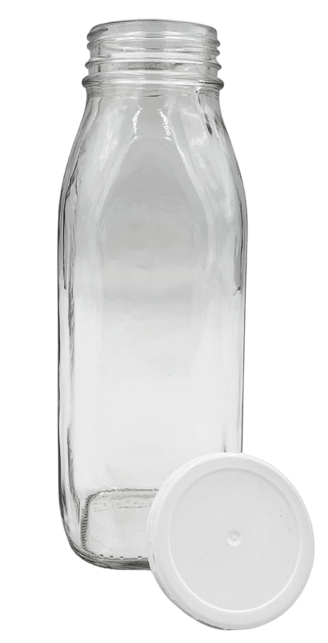 16 oz Clear Glass Short Milk Bottles
