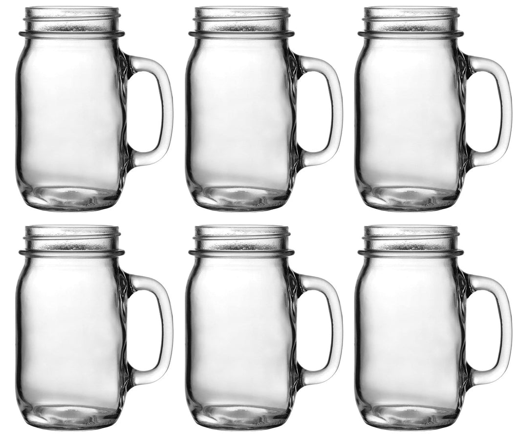 Heavy Glass Jar Drinking Mug -- Case of 6 - Better Beverage Bottles