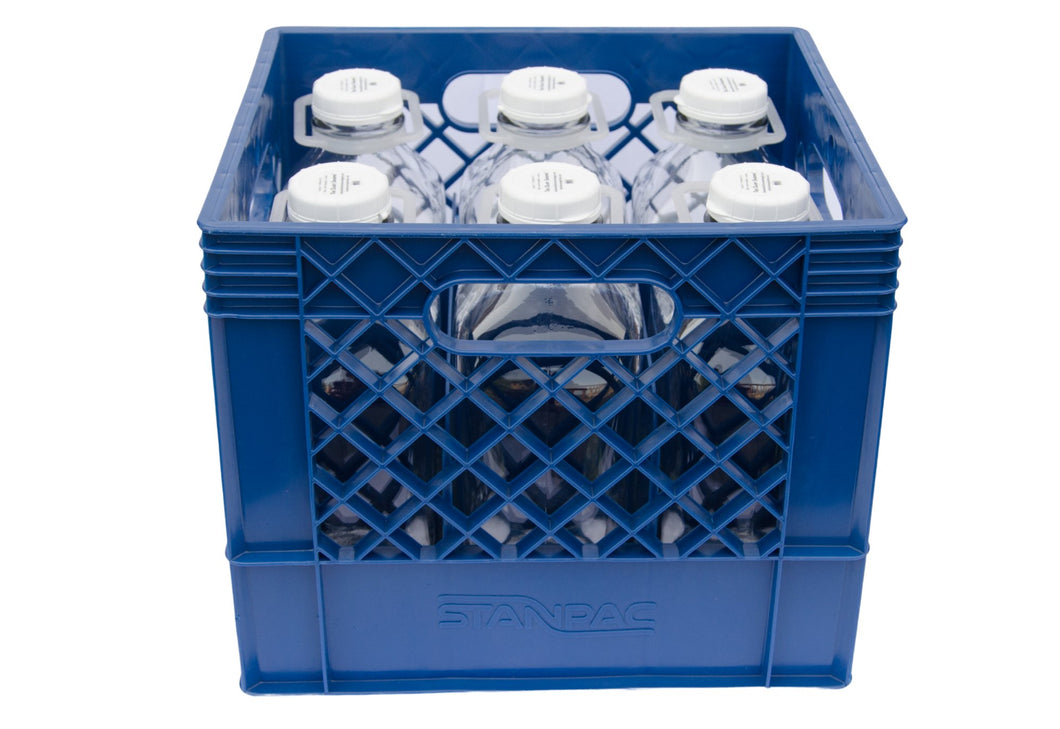 Plastic Crate for 2 Qt. Glass Milk Bottles / Commercial Duty - Better Beverage Bottles